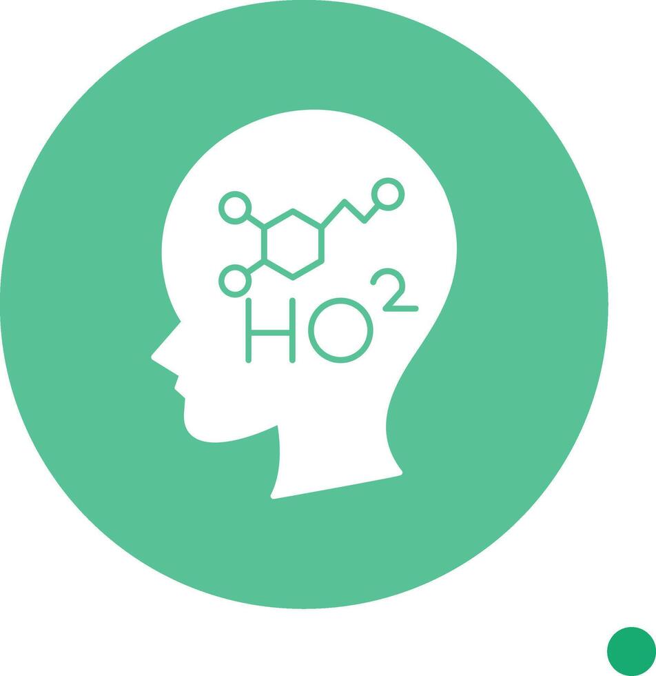 Dopamine Long Shadow Circle Icon vector
