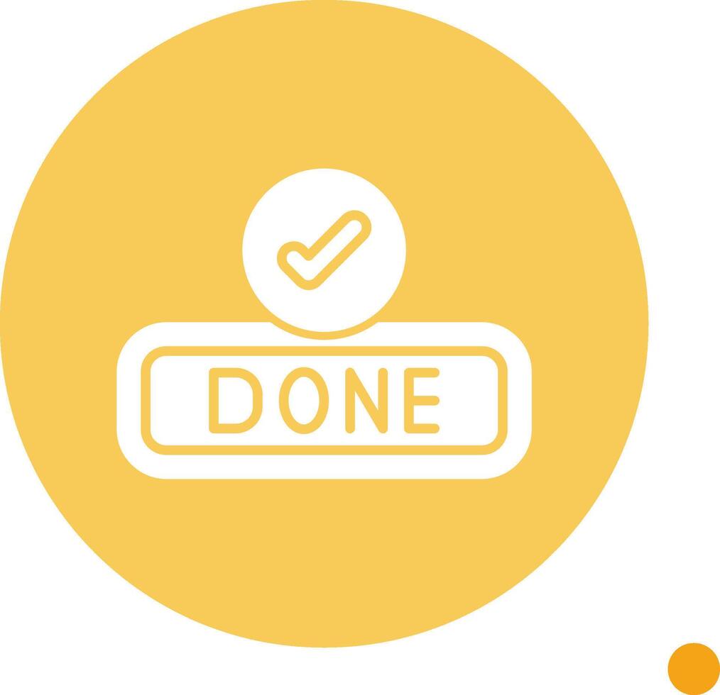 Done Long Shadow Circle Icon vector
