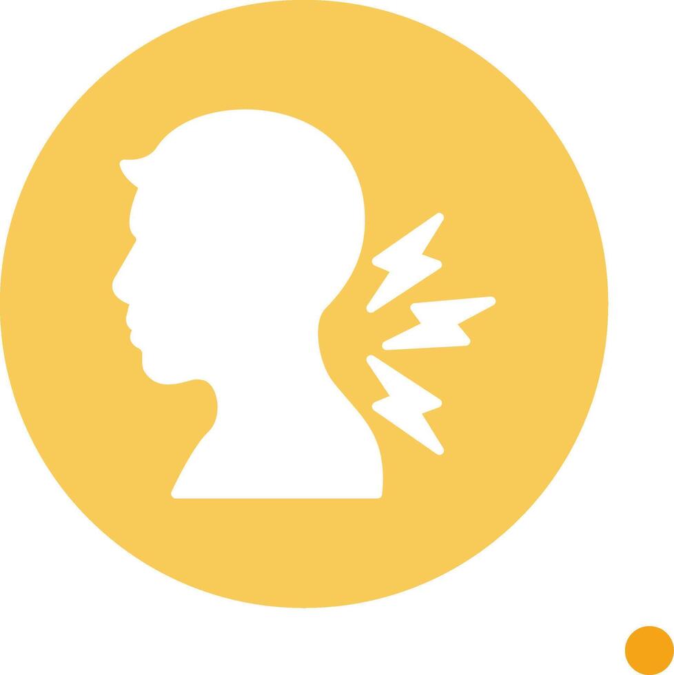 Neck Pain Long Shadow Circle Icon vector
