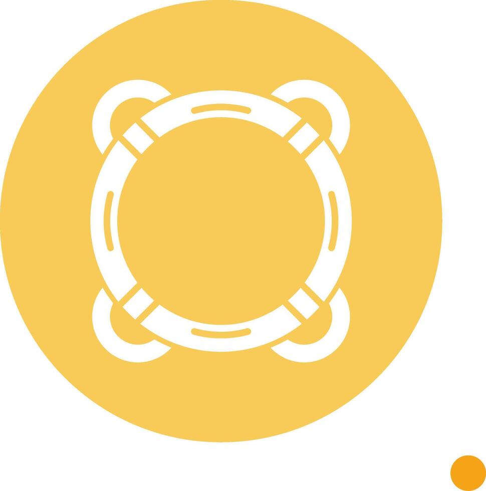 Lifebuoy Long Shadow Circle Icon vector