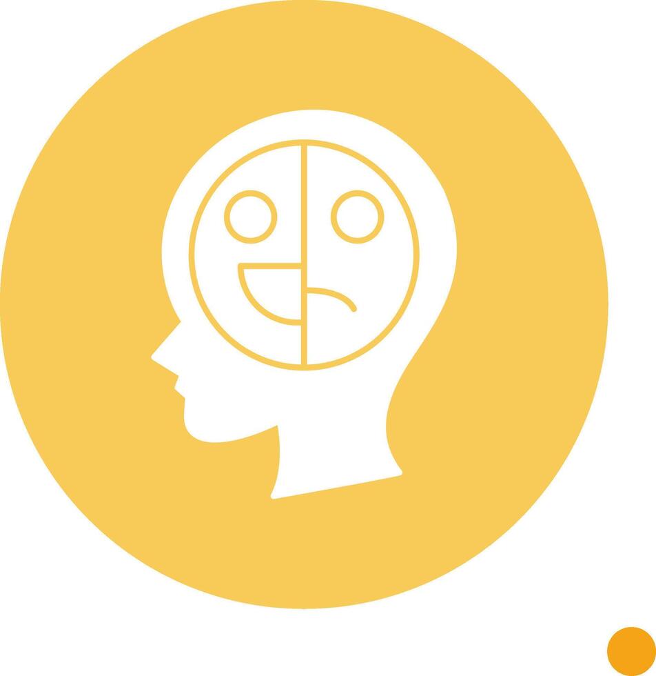 Mood Swings Long Shadow Circle Icon vector