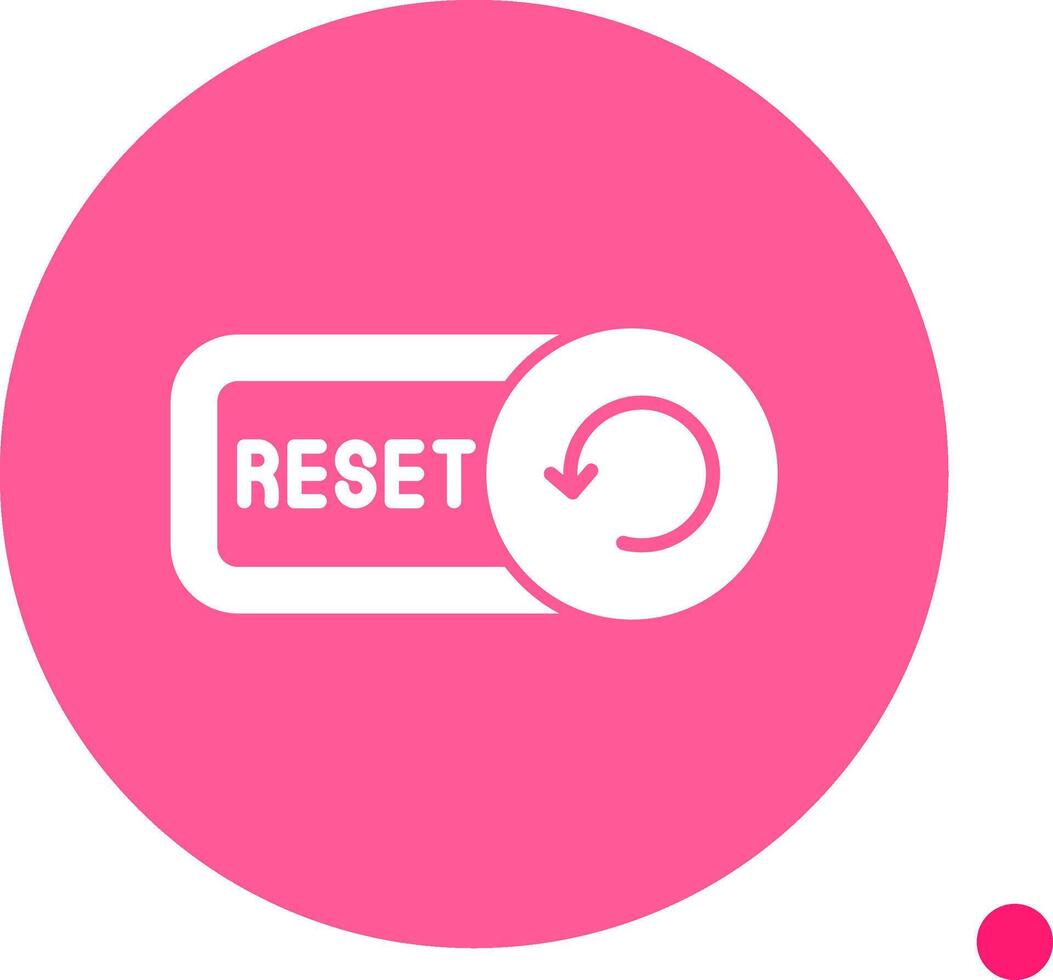 Reset Long Shadow Circle Icon vector
