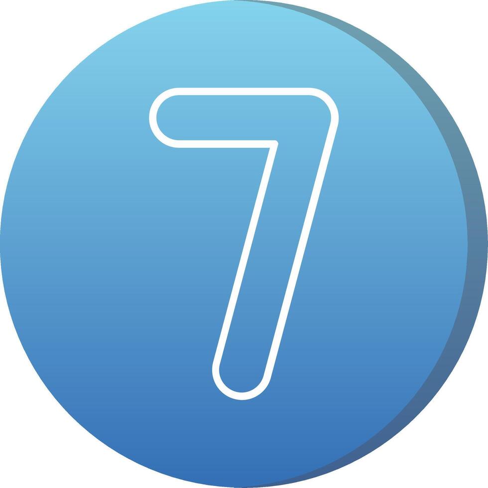 Seven Long Shadow Circle Icon vector