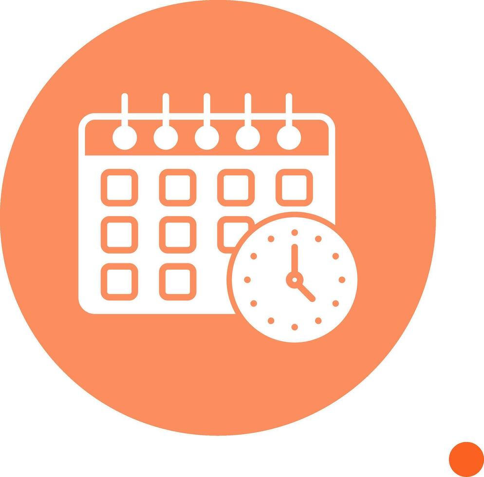 Planner Long Shadow Circle Icon vector