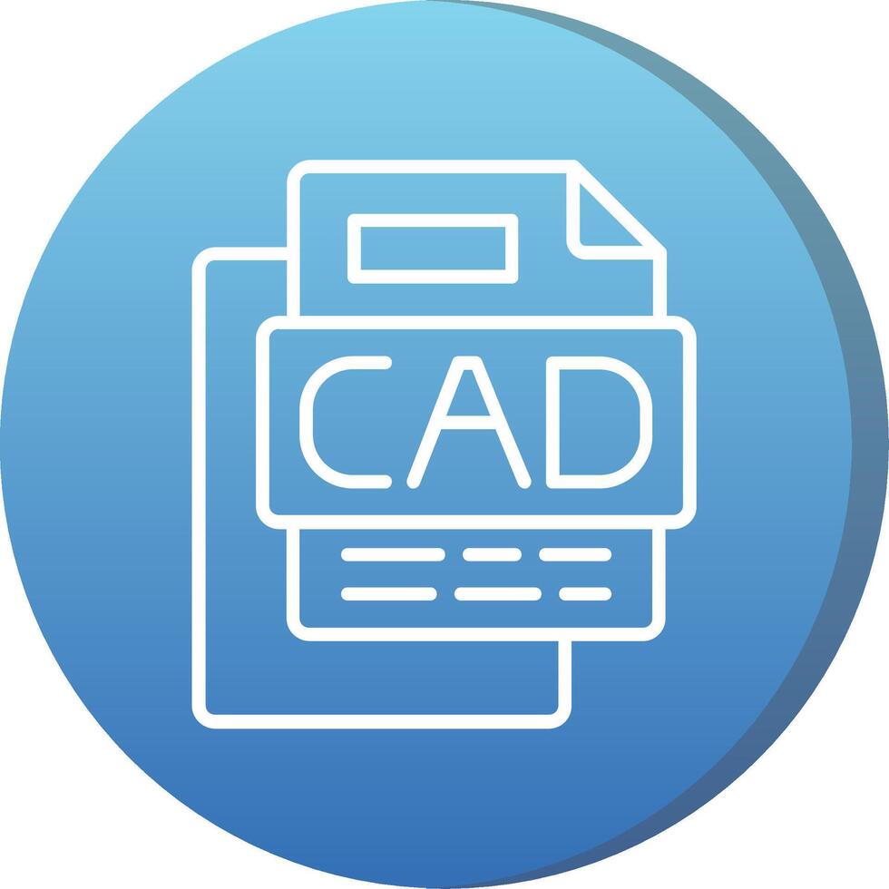 CAD File Long Shadow Circle Icon vector