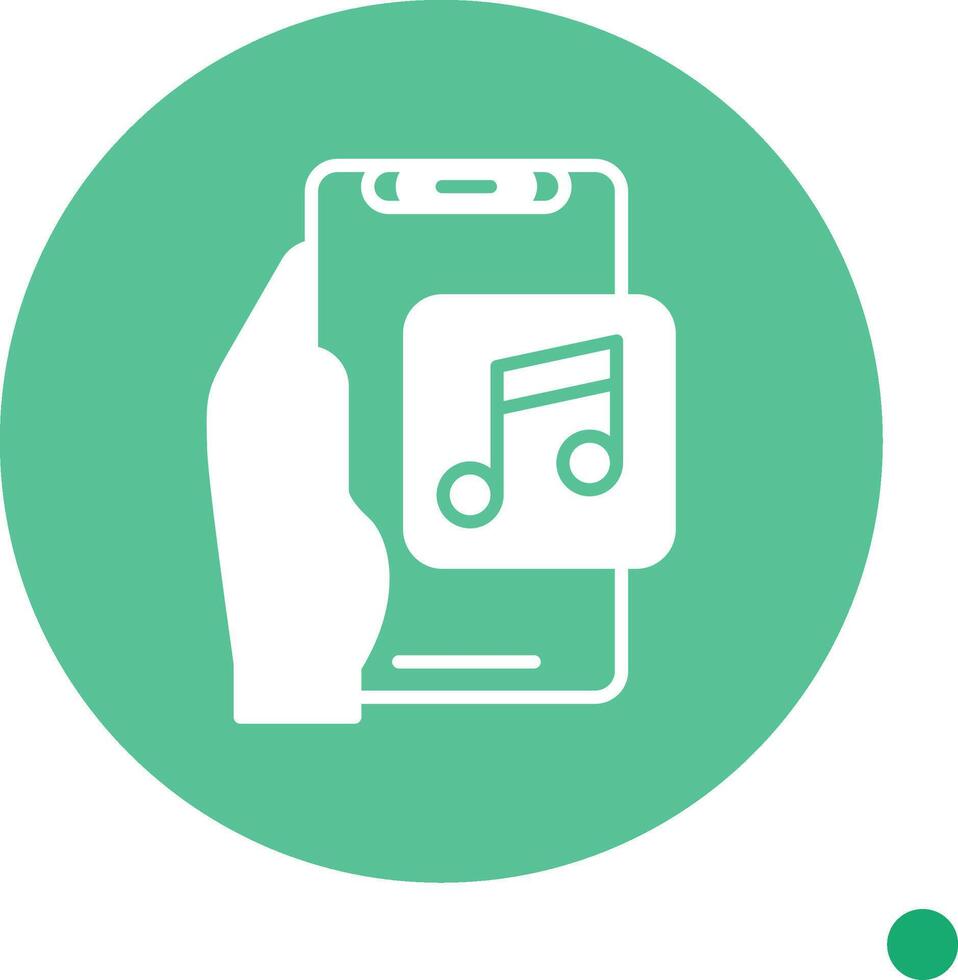 Music Player Long Shadow Circle Icon vector