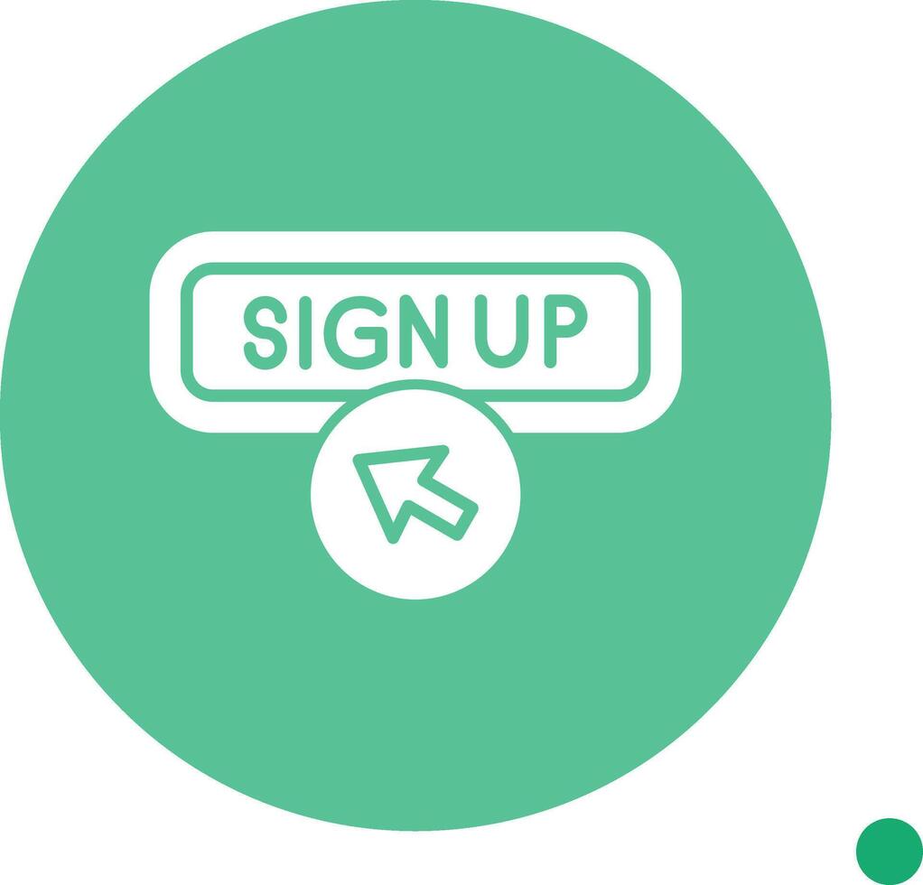 Sign Up Long Shadow Circle Icon vector