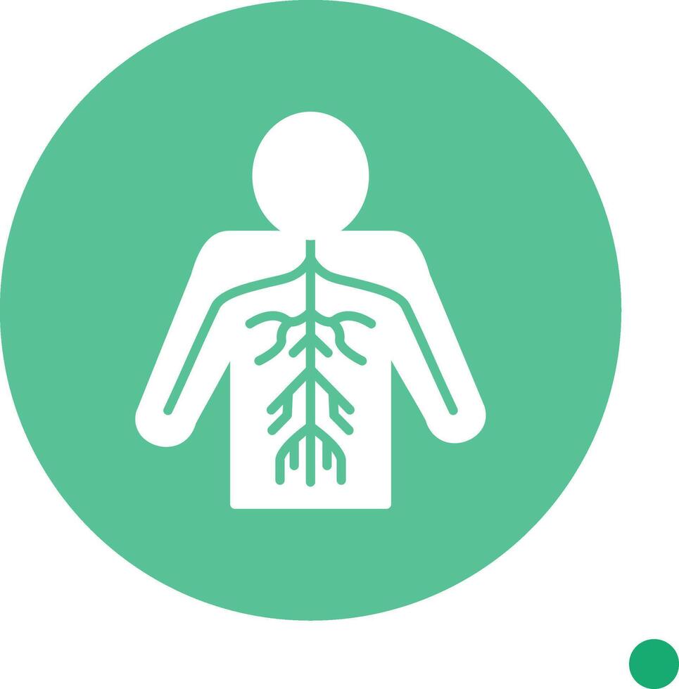 Nerves Long Shadow Circle Icon vector