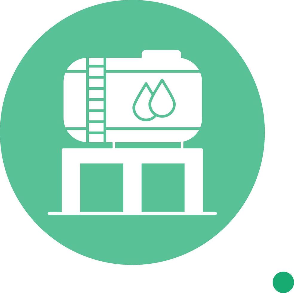 Water Tank Long Shadow Circle Icon vector