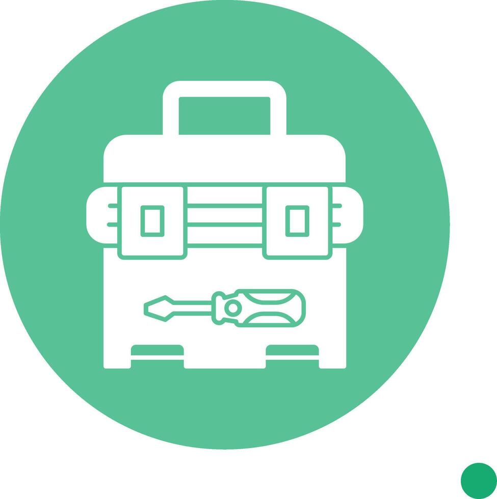 Tool Box Long Shadow Circle Icon vector