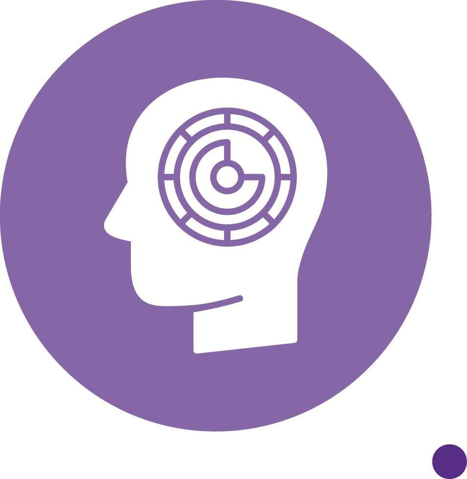 Maze Long Shadow Circle Icon vector