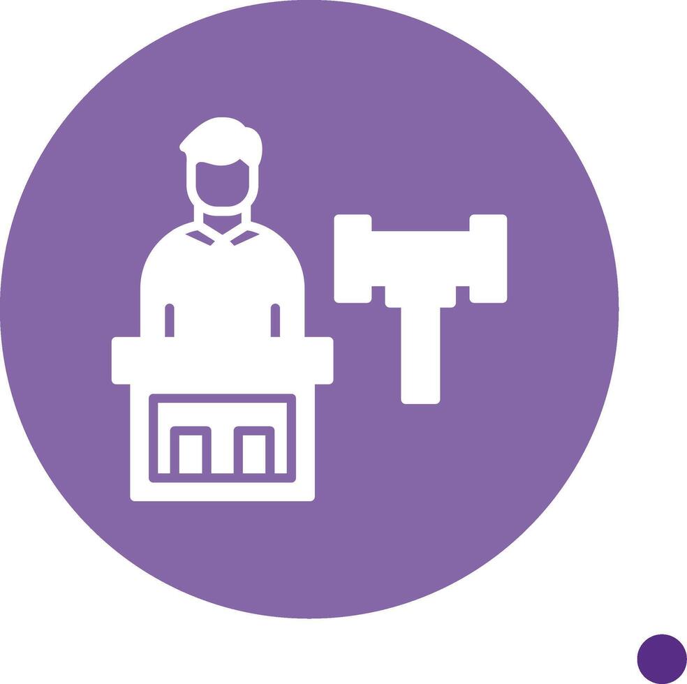 Judge Long Shadow Circle Icon vector