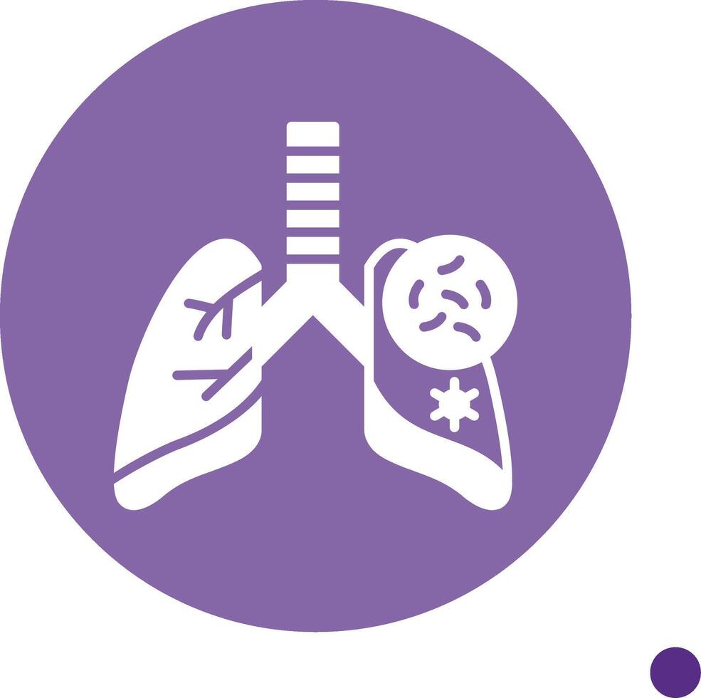 Lungs Germs Long Shadow Circle Icon vector
