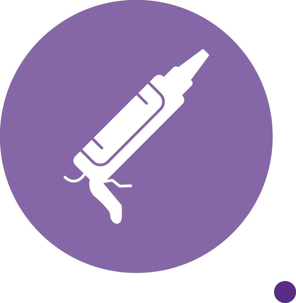 Sealant Gun Long Shadow Circle Icon vector