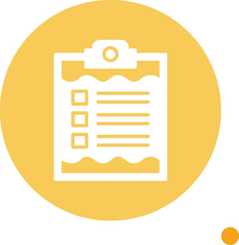 Clipboard Long Shadow Circle Icon vector