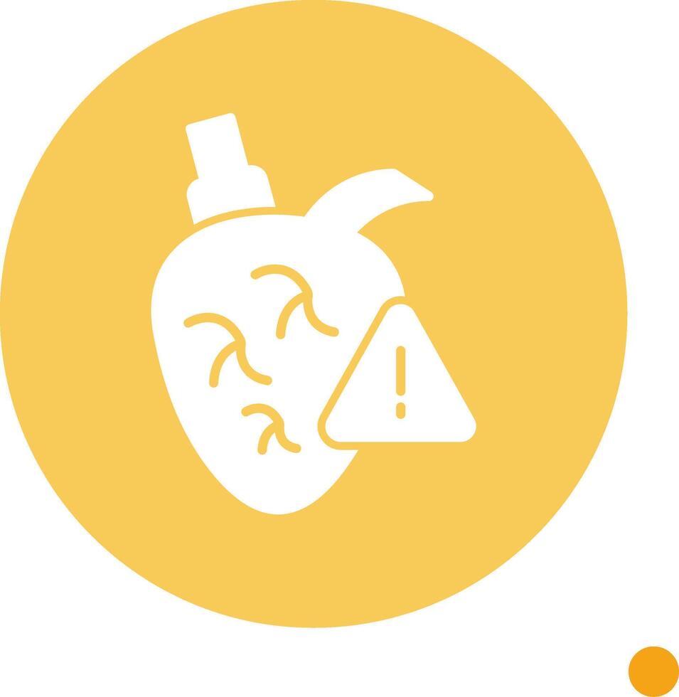 Heart Attack Long Shadow Circle Icon vector