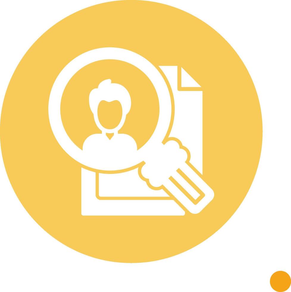 Search Employee Long Shadow Circle Icon vector