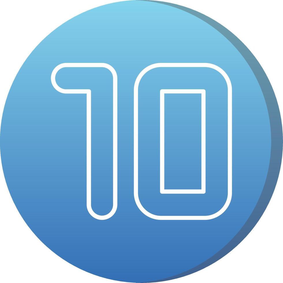 Ten Long Shadow Circle Icon vector