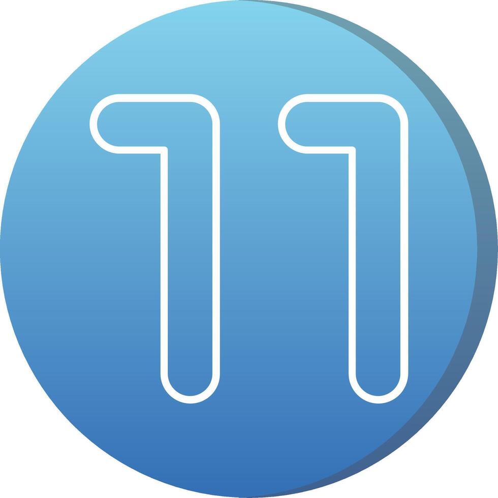 Eleven Long Shadow Circle Icon vector