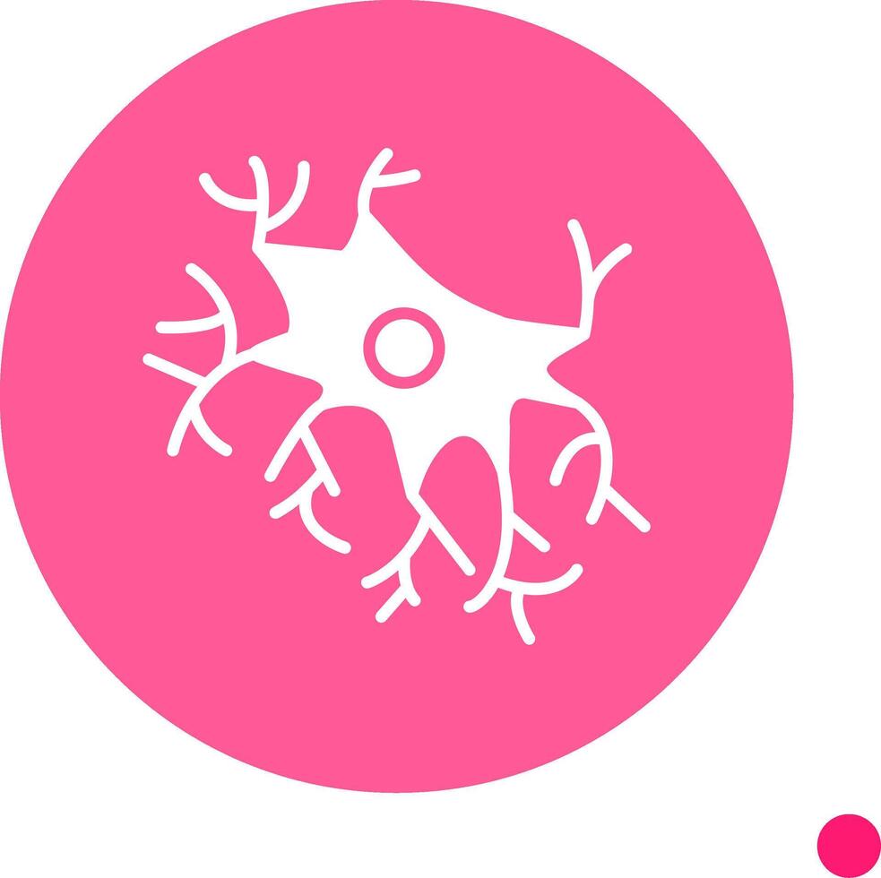 Astrocyte Long Shadow Circle Icon vector