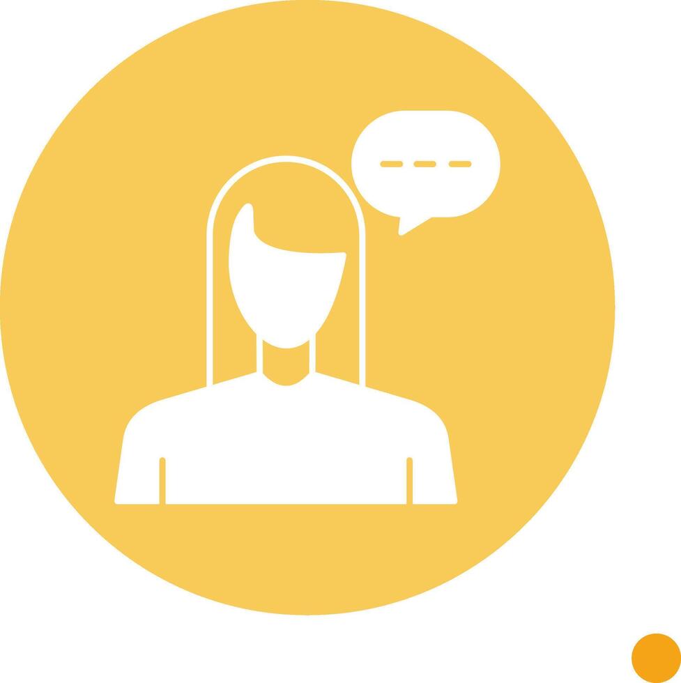 Virtual Assistant Long Shadow Circle Icon vector