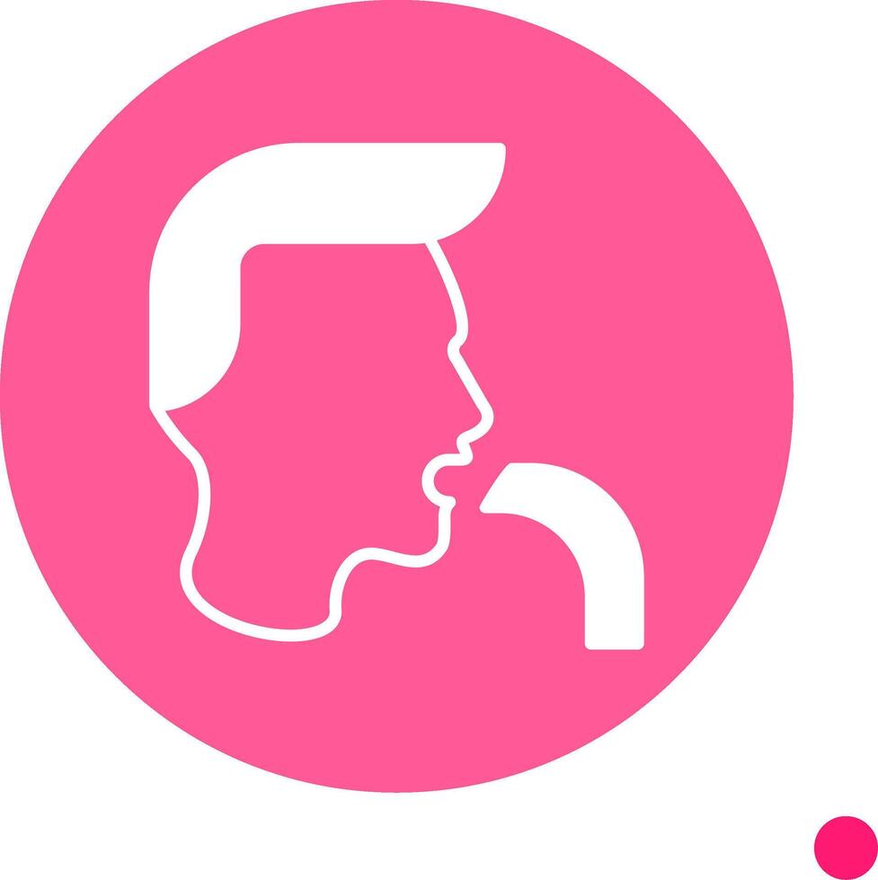 Nausea Long Shadow Circle Icon vector