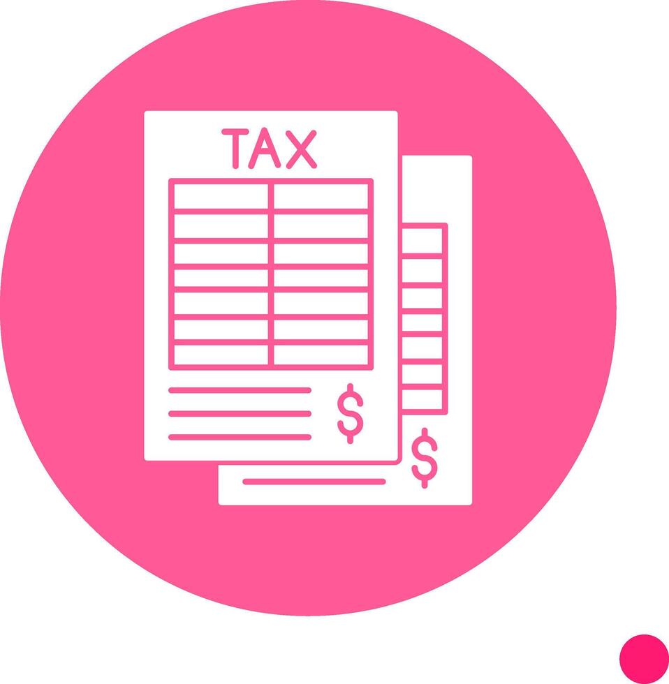 Tax Form Long Shadow Circle Icon vector