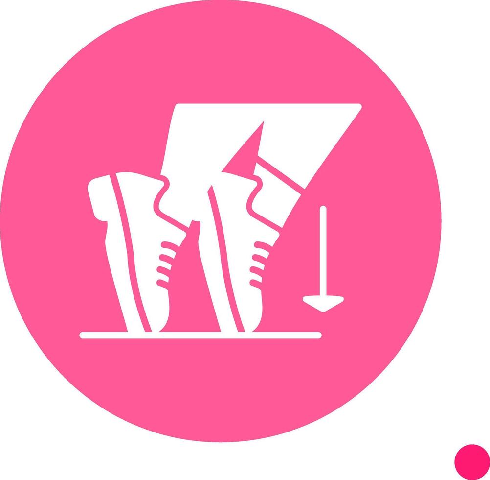 Toe Stand Long Shadow Circle Icon vector
