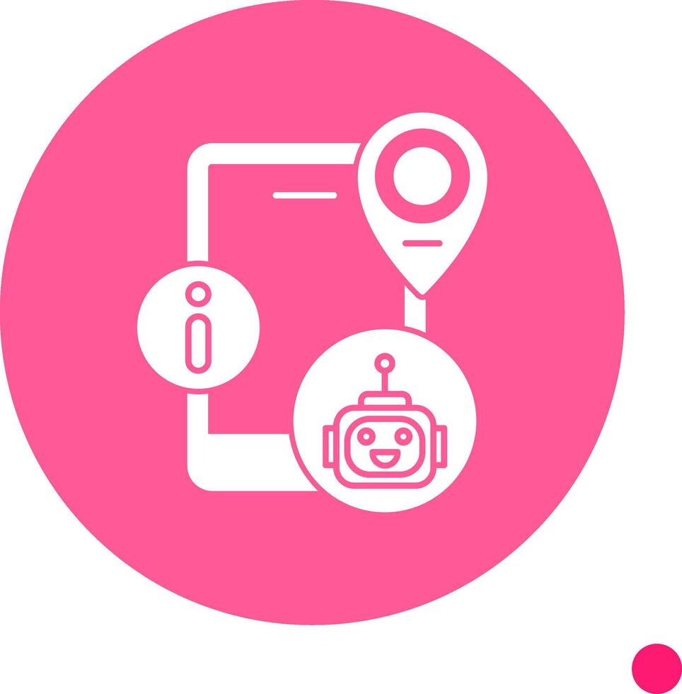 Virtual Assistant Long Shadow Circle Icon vector