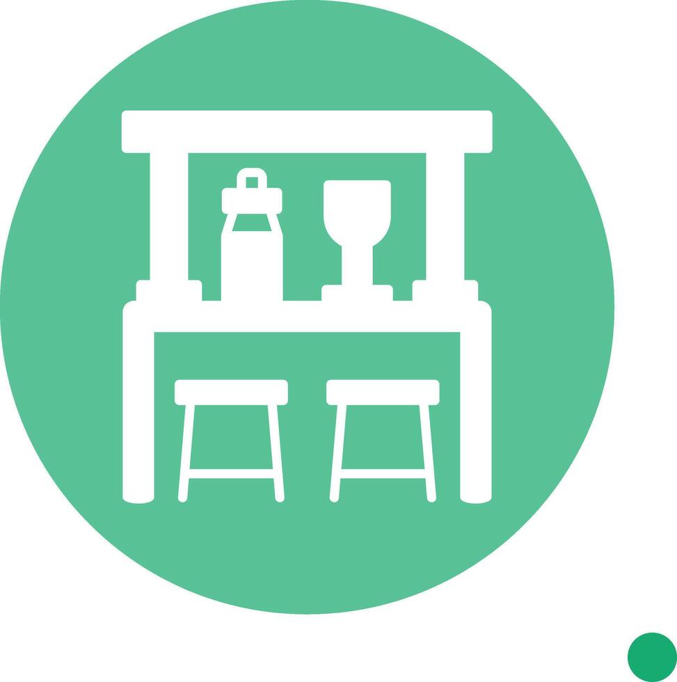 Bar Long Shadow Circle Icon vector