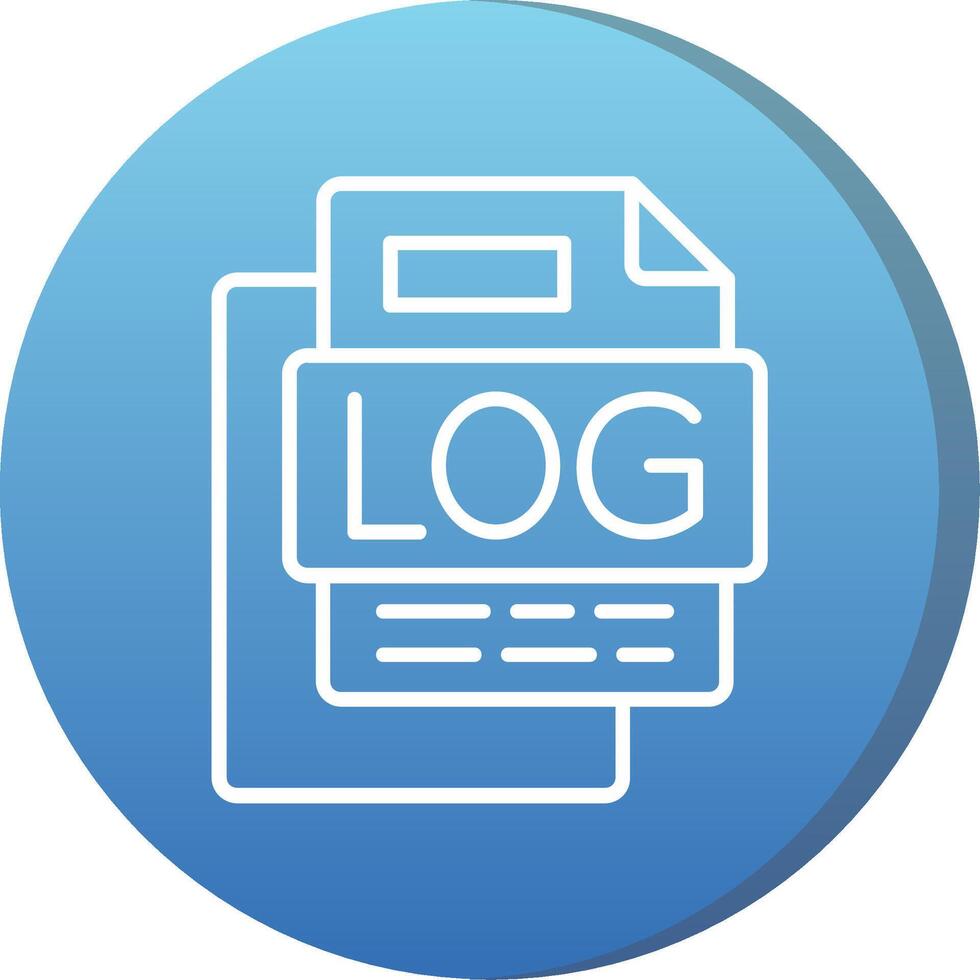 LOG File Long Shadow Circle Icon vector