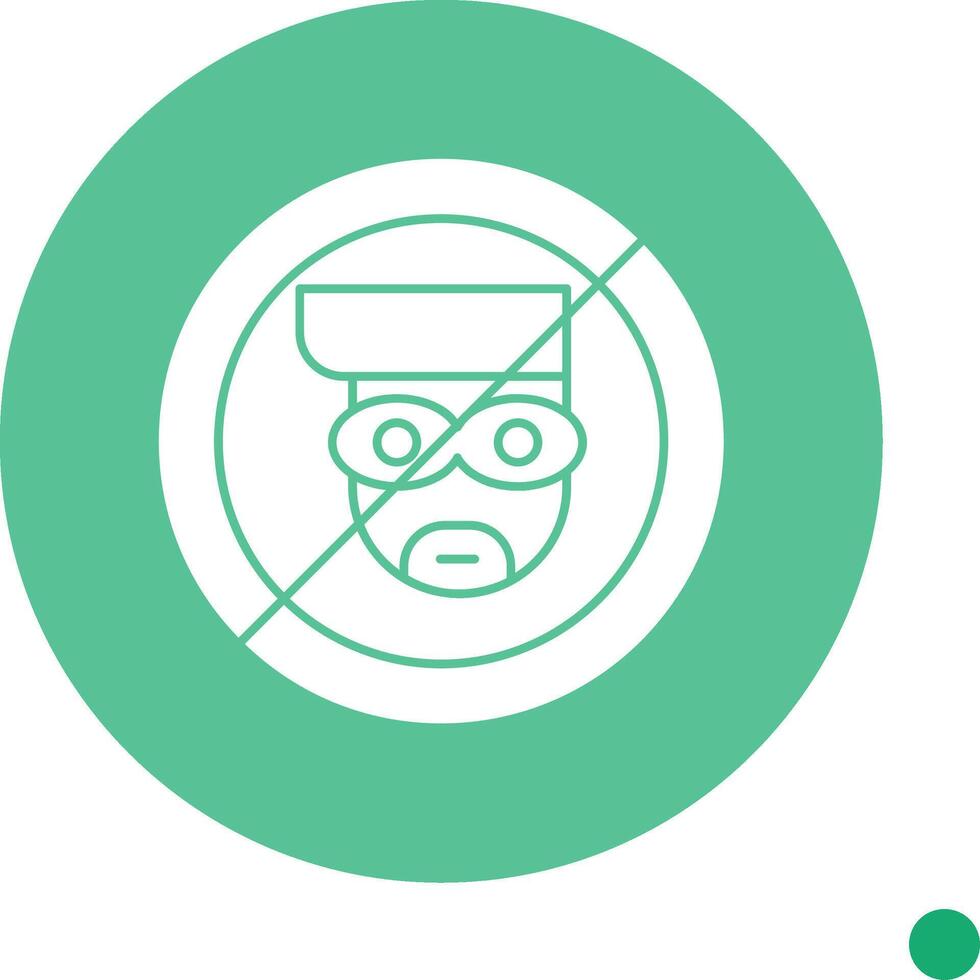 Anti Theft Long Shadow Circle Icon vector