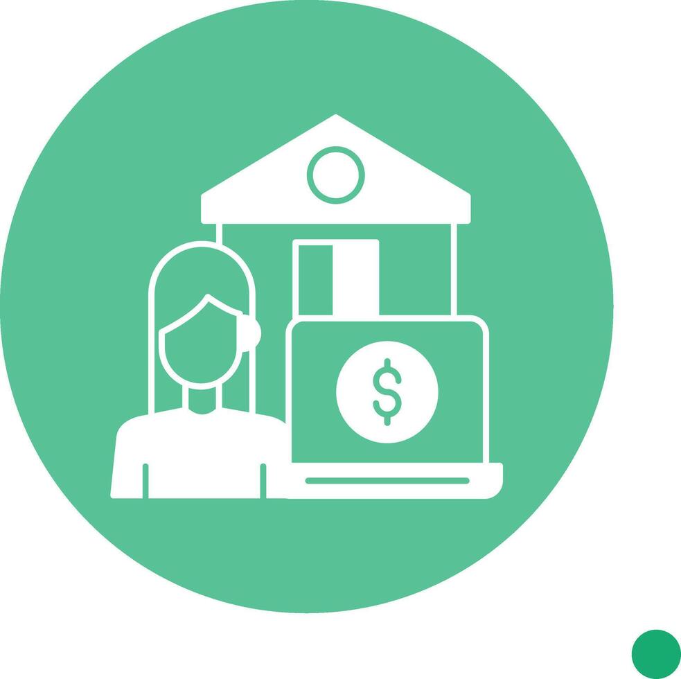 Work From Home Long Shadow Circle Icon vector
