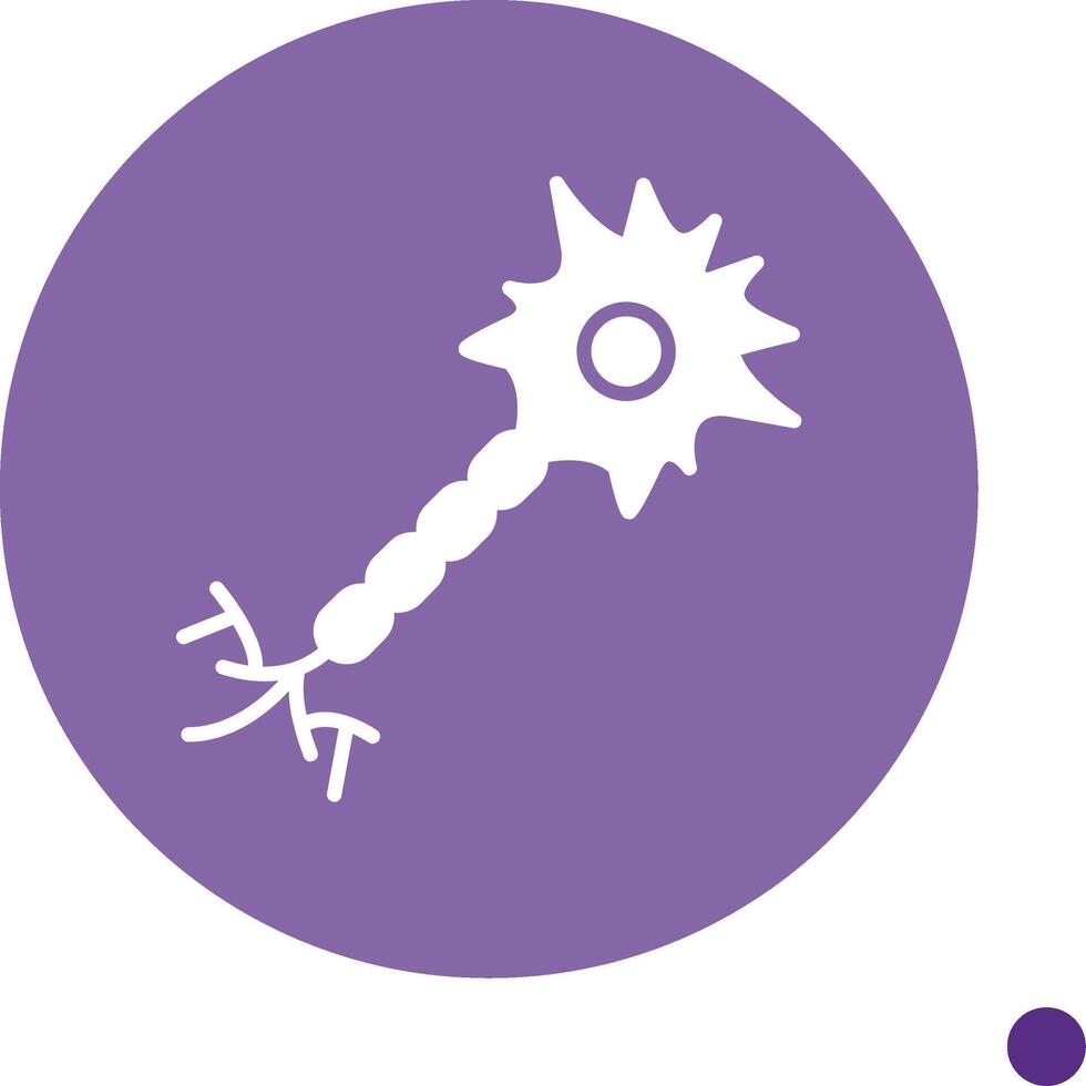 Nerve Cell Long Shadow Circle Icon vector