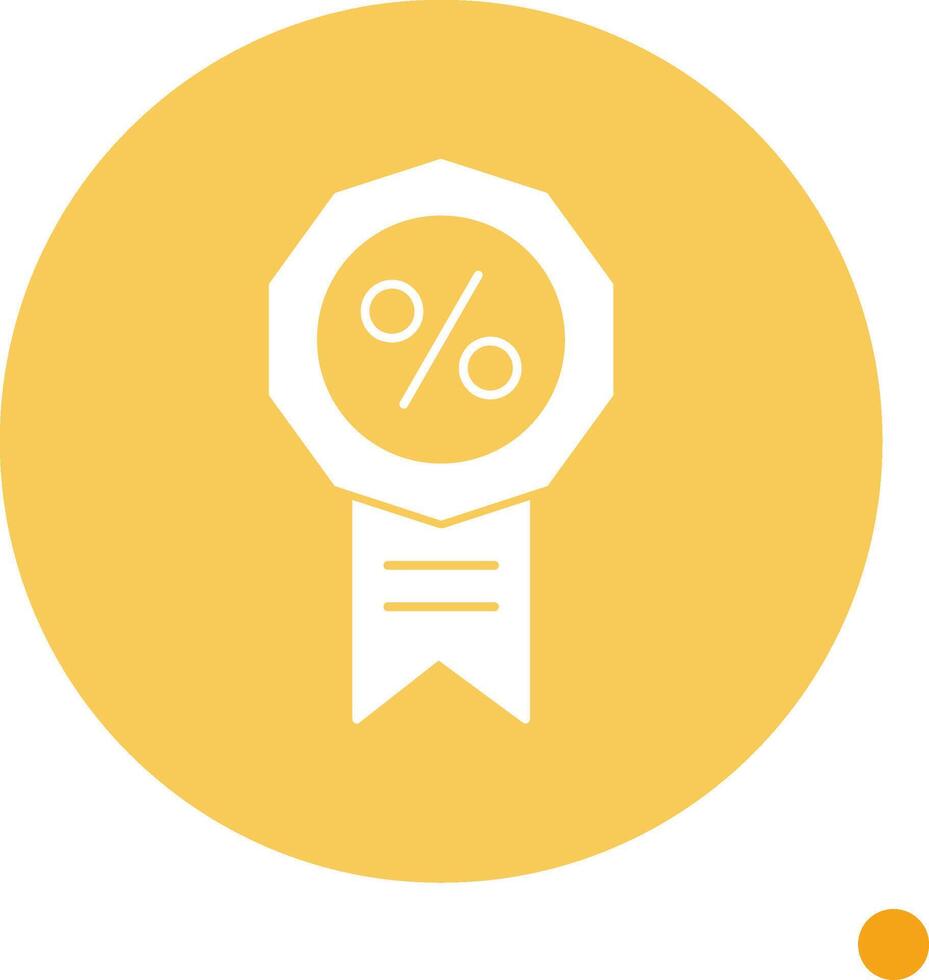 Badge Long Shadow Circle Icon vector