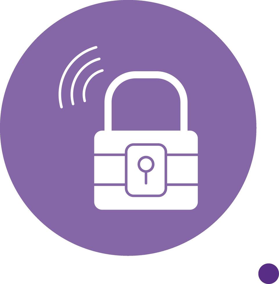Padlock Long Shadow Circle Icon vector