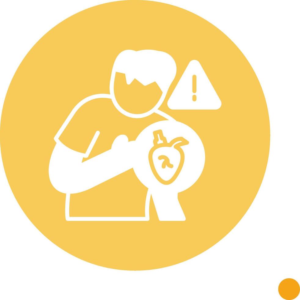 Heart Attack Long Shadow Circle Icon vector