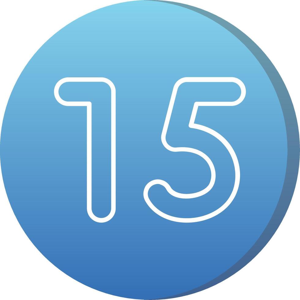 Fifteen Long Shadow Circle Icon vector