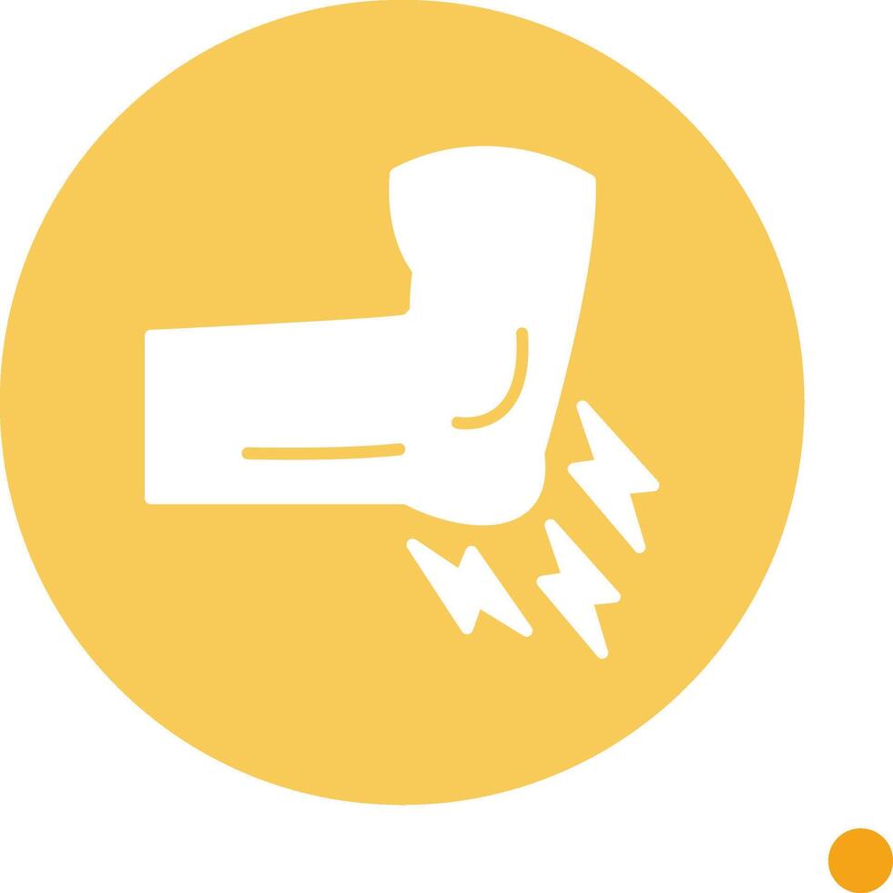 Elbow Pain Long Shadow Circle Icon vector