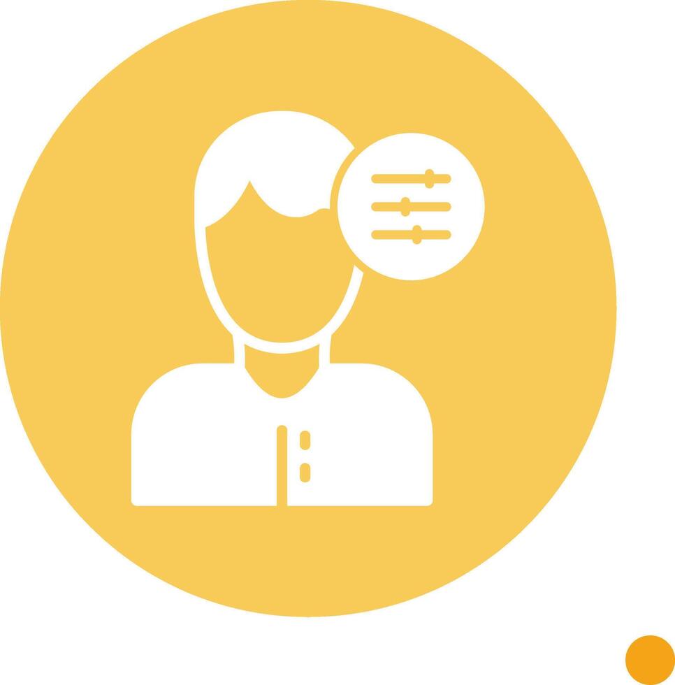 Self Control Long Shadow Circle Icon vector
