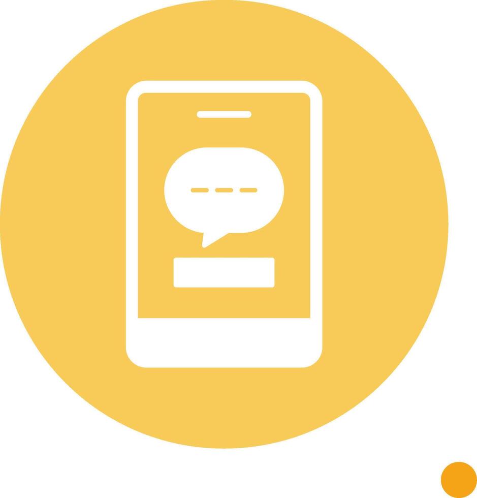 Phone Message Long Shadow Circle Icon vector