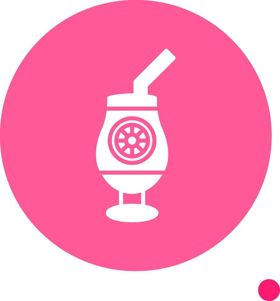 Cocktail Long Shadow Circle Icon vector