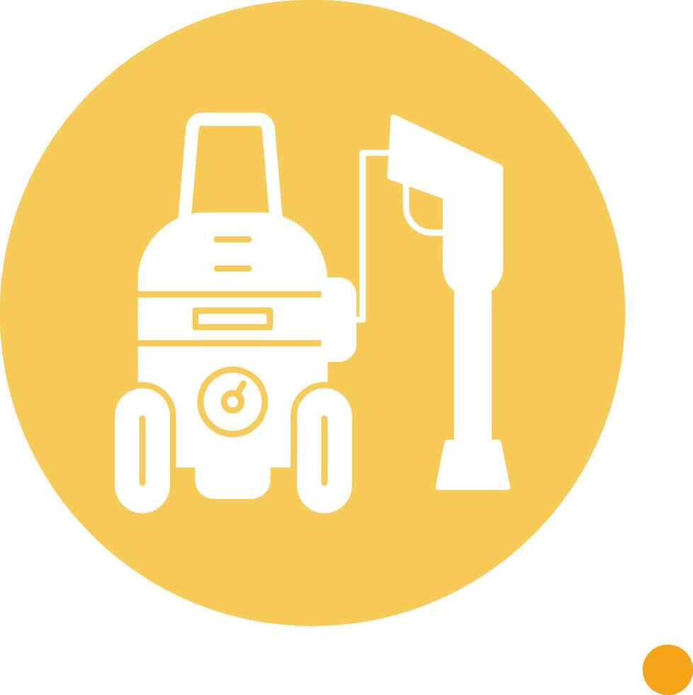 Power Wash Long Shadow Circle Icon vector