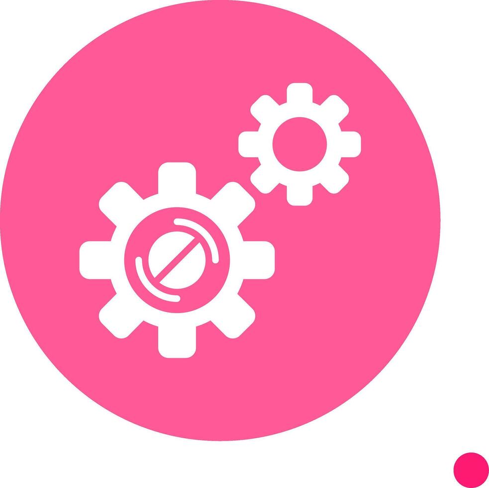 Disruption Long Shadow Circle Icon vector