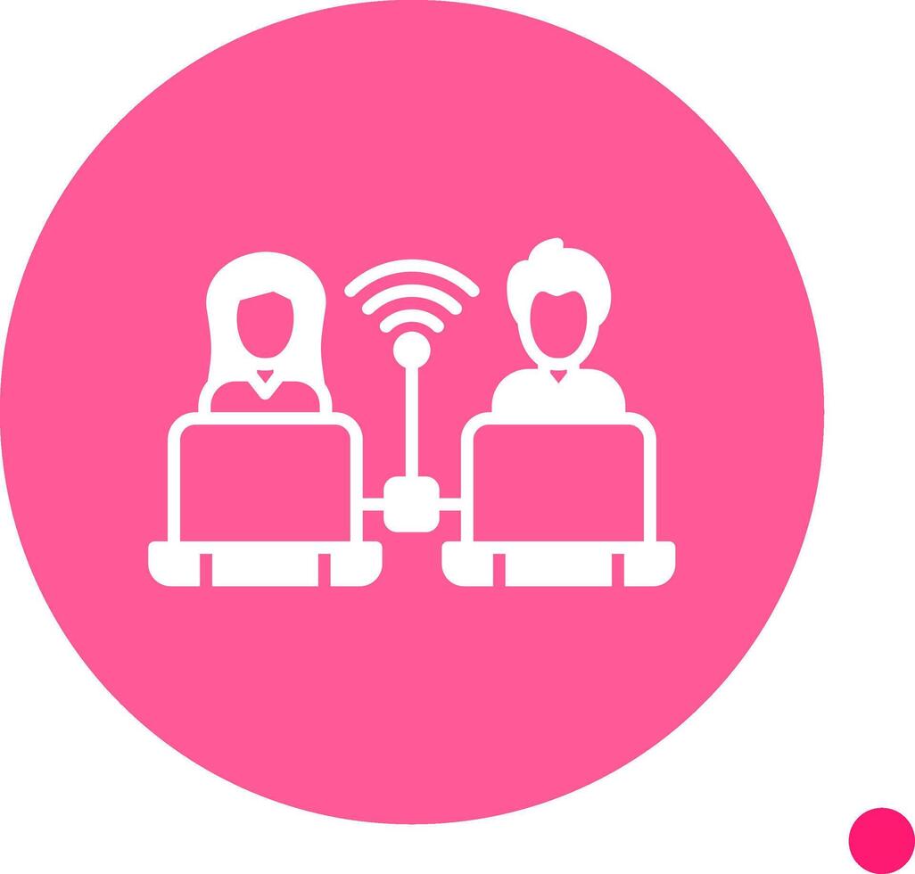 Remote Access Long Shadow Circle Icon vector