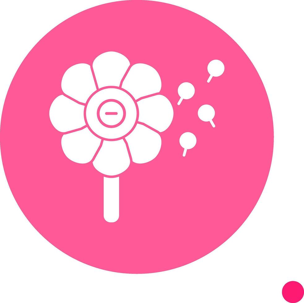 Pollen Allergy Long Shadow Circle Icon vector