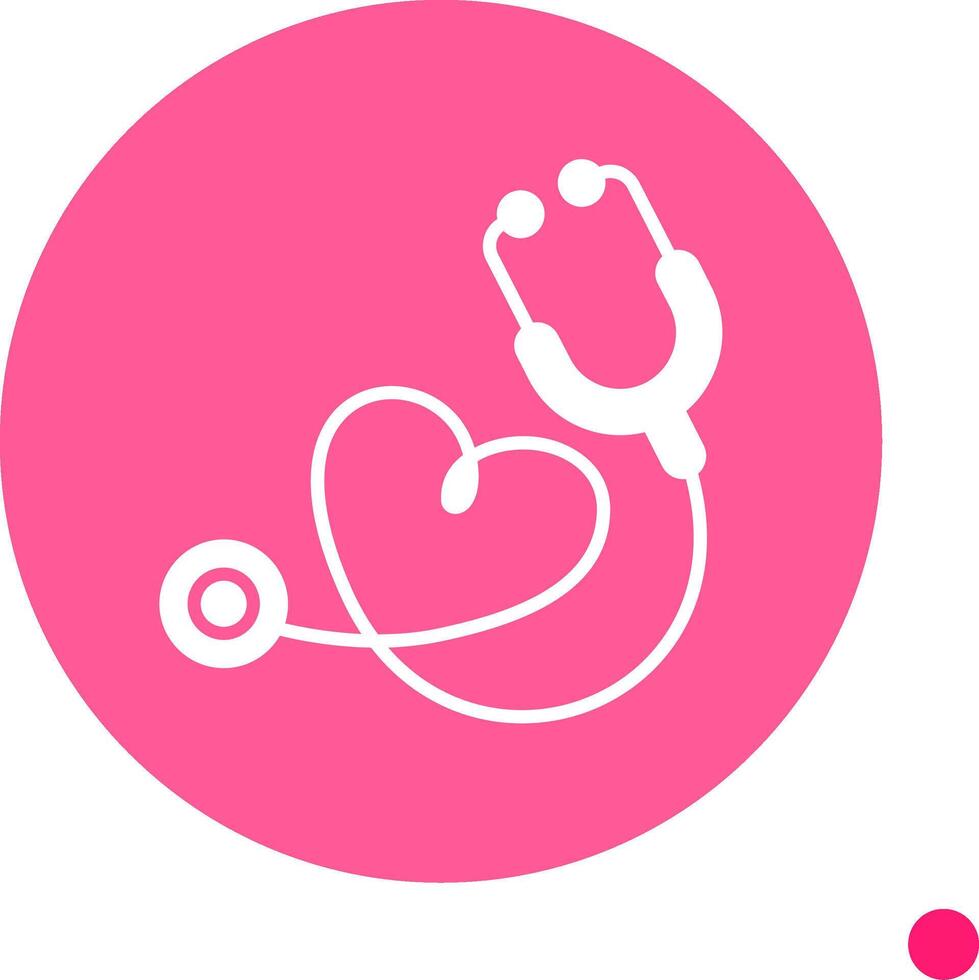 Stethoscope Long Shadow Circle Icon vector