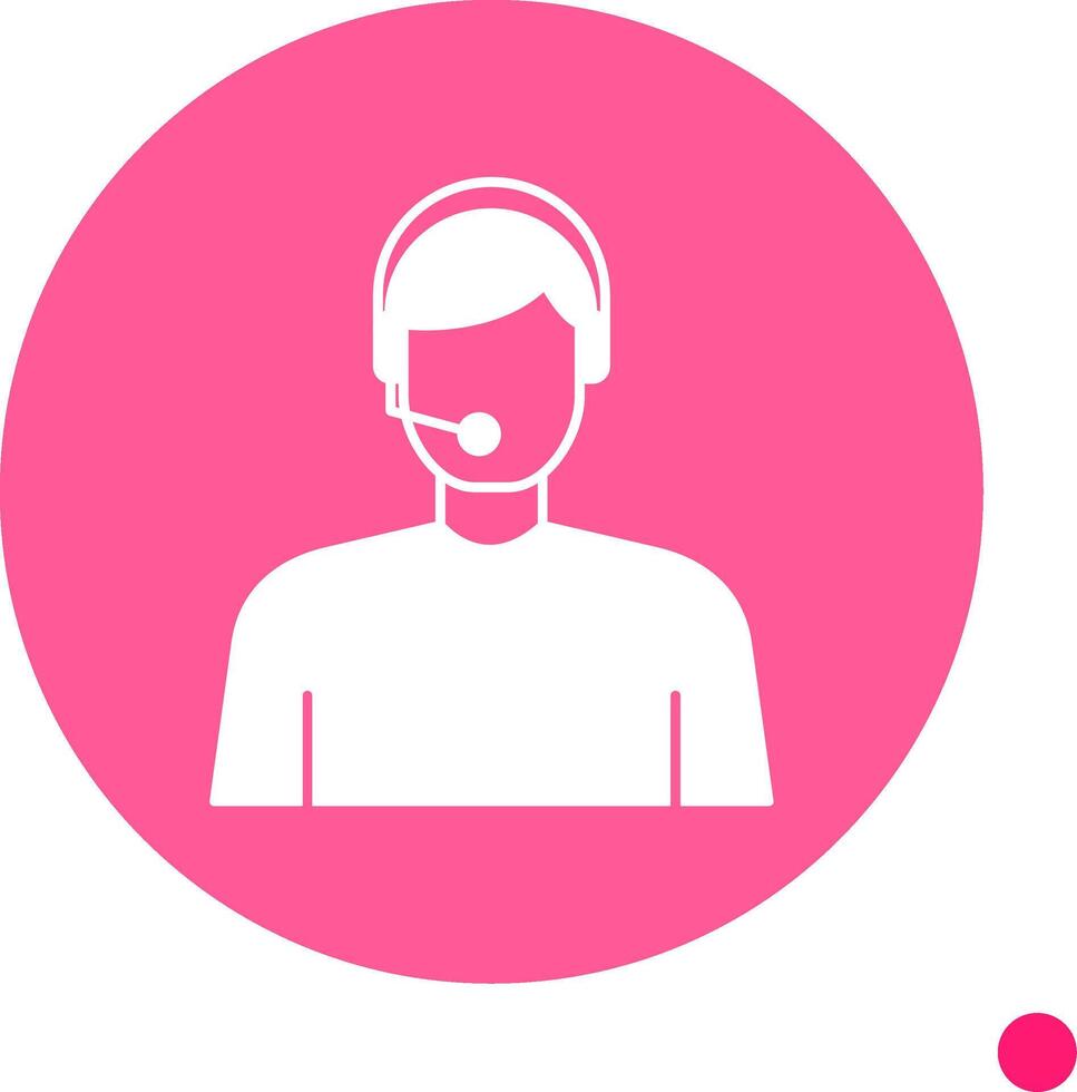 Virtual Assistant Long Shadow Circle Icon vector