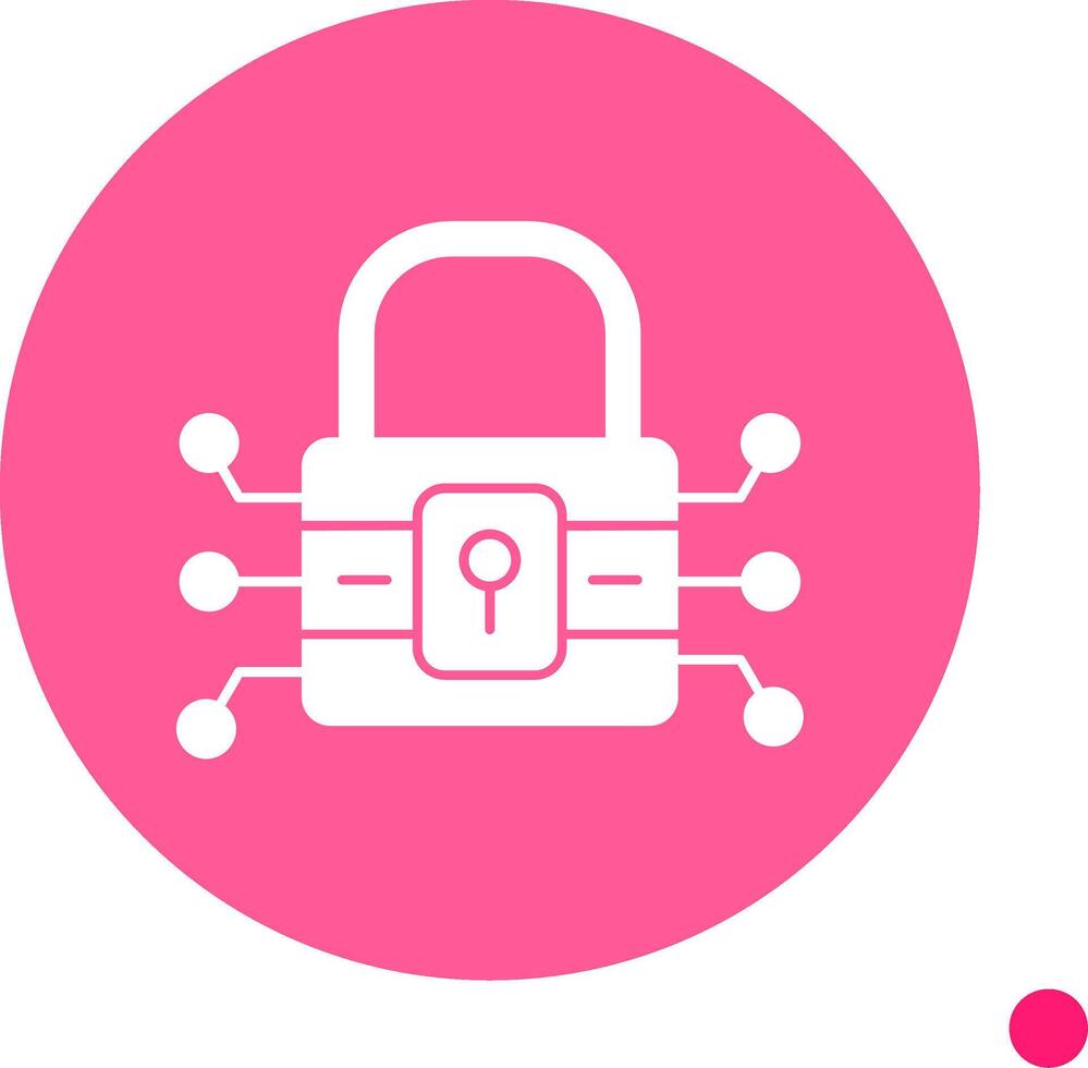 Lock Long Shadow Circle Icon vector