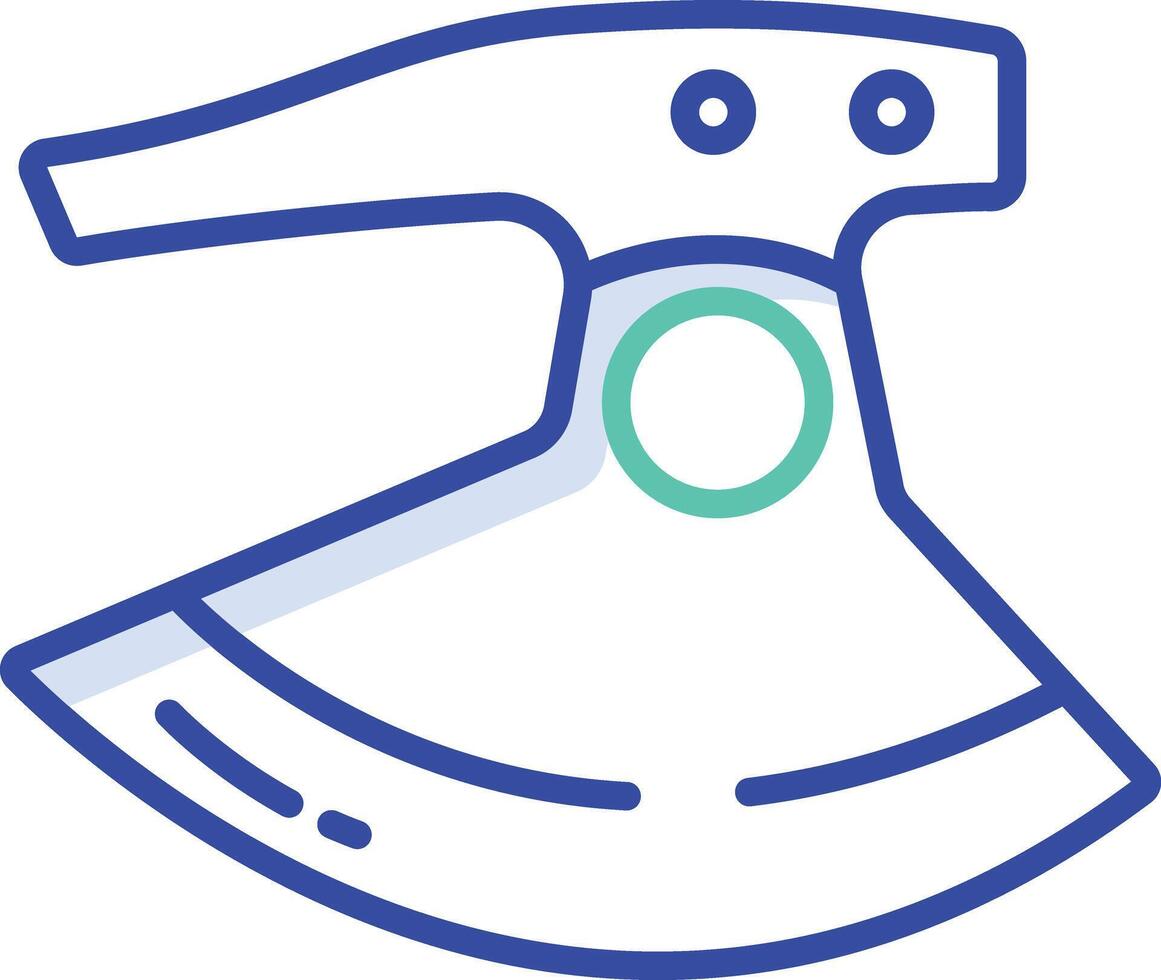 Ulu blade outline color illustration vector